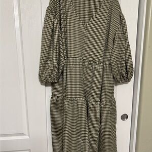 Eloquii plaid tiered dress